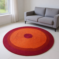 Polyester Floor Rugs Crochet Suppliers Carpets Woven Washable Reversible for Home Travel Balcony and Courtyard