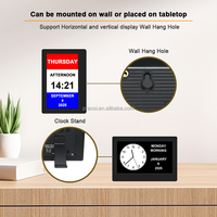 Pro jam Digital 7 "untuk lansia, tampilan besar analog dengan kalender tripod, alarm kustom orang tua, pengingat obat DST otomatis