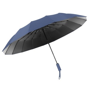 Paraguas plegable de tres pliegues, 16 varillas, apertura automática, resistente a los rayos UV, nailon, diseño minimalista para viajes, uso en días soleados y lluviosos - Product Image 5