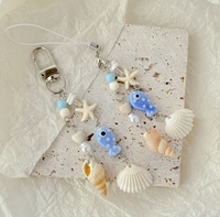 Chaîne de téléphone portable en coquillages faits main, écouteurs, chaîne Goben, accroche-sac style Instagram, accroche-appareil photo Polaroid, porte-clés