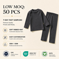 Pyjamas en coton biologique avec logo personnalisé, vêtements pour enfants à manches longues, ensemble de deux pièces, vêtements pour nouveau-nés, fournisseur OEM