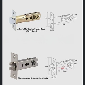 Poignée de porte avec bouton de verrouillage, robuste, verrouillage à <span class=keywords><strong>3</strong></span> <span class=keywords><strong>points</strong></span>, poignées de porte en acier inoxydable 304 avec cylindre de verrouillage - Product Image 5
