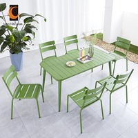 Hochwertiges Aluminium-Outdoor-Möbelset Tropisches Arabisches Restaurant Esstische und Stühle Set Möbel für Cafeteria