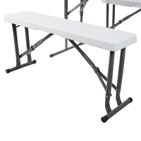 Table d'extérieur en plastique rectangulaire blanche Portable Table à manger blanche pliable pour événement Camping Table pliante et chaises
