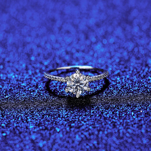 S925 Sterling Silver Four‑Prong Moissanite <b>Ring</b> Women <b>Thin</b> Band Paved <b>Ring</b> Luxury Simulated Diamond Engagement Gift Silver <b>Ring</b> - Product Image 4