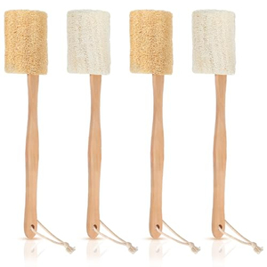 Loofah Back Scrubber for Shower Shellvcase Loofah on a Stick with <b>Natural</b> Loofah <b>Sponge</b> Exfoliating Body <b>Sponge</b> Scrubber - Product Image 1