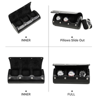 CONTACTS FAMILY Boîte de présentation de montres ovale faite à la main en cuir Crazy Horse, robuste et protectrice, avec coussinets coulissants séparés, pour le voyage