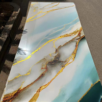 Nouveau 3mm UV Marbre Acrylique Plastique Plafond translucide Décoratif 3D PVC Feuille Revêtement Mural Panneau Panneau