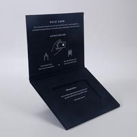 Caja de Embalaje Rígida de Cartón con Logotipo UV 4C, Plegable, Magnética, Negra, para Tarjetas de Crédito