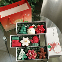 Bougie parfumée de qualité supérieure en forme de bonhomme en pain d'épices de dessin animé, ornement parfumé pour sapin de Noël avec coffret cadeau en forme de cerf