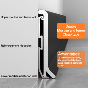 <span class=keywords><strong>Plinthe</strong></span> de style crème en alliage d'aluminium, épaisseur 6 cm, <span class=keywords><strong>noire</strong></span>, avec bord inférieur incurvé - Product Image 2