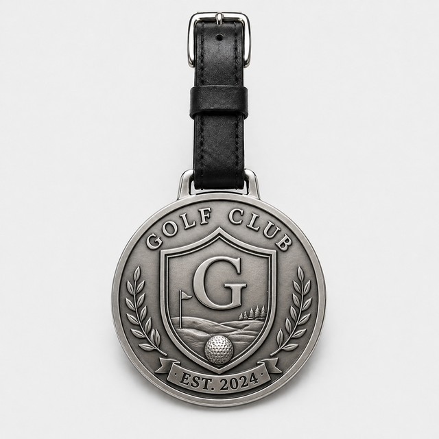 Custom Metal Logo Luggage Tag Personalized Strap Tag with Letter Pattern and High-Quality Hang Tag Supplier