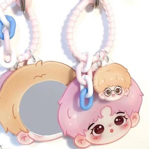 Porte-clés personnalisé Vigreat Mini K-pop DIY en acrylique rond avec impression de logo, porte-clés tendance Anime & Dessin Animé - Product Image 4