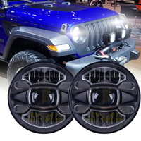Système d'éclairage automobile, tout-terrain, LED, 4x4, voiture, 7 pouces, H4, phares, 60W, feux de croisement, DRL, LED, 7 pouces, phare pour Jeep