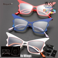 Gafas de Prescripción para Miopía Boyarn para Mujer, Gafas de Lectura para Hipermetropía, Gafas con Protección Anti Luz Azul, Montura de Gafas Ópticas Estilo Ojo de Gato