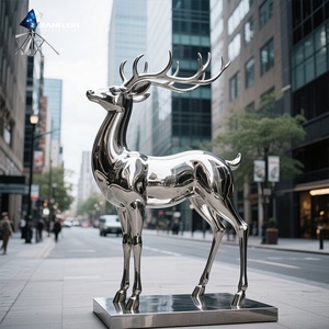 Scultura di cervo reclinabile con finitura a specchio-arte personalizzata JIANGXIN per spazi commerciali <span class=keywords><strong>EU</strong></span>/US - Product Image 6