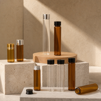 5ml 10ml 20ml 30ml Röhrenförmige Glasflaschen mit Aluminiumverschlüssen Mini Bernsteinfarbene Klare Probenfläschchen für Ätherische Öle