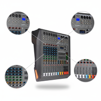 Mezclador de Audio Profesional de 6 Canales, Mezclador Activo de 2X500W, Efectos Duales 99DSP, Controlador de DJ/Consola de Audio para Espectáculos en Pequeños Escenarios