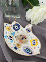 Luxe unique mauvais yeux porte-anneau bibelot bijoux en céramique plats plateau plaque anneau plat