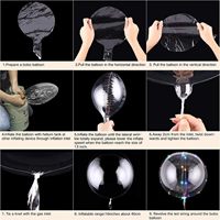 Ballons LED Bobo Cartoon pas chers de 24 pouces, s'illuminent pour la décoration de Noël, de mariages et de fêtes, ballons clignotants avec bâtons