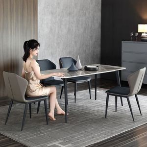 <span class=keywords><strong>Tavolo</strong></span> da Pranzo Moderno e Unico di Forma Rettangolare <span class=keywords><strong>Nero</strong></span> <span class=keywords><strong>con</strong></span> 6 <span class=keywords><strong>Sedie</strong></span>, Set da Pranzo Rettangolare in Offerta - Product Image 2