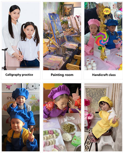 Delantal liso de poliéster personalizado para niños para cocina, ropa de pintura para hornear, sombrero y delantal de <span class=keywords><strong>Chef</strong></span> para niños de 3 a 12 años - Product Image 6