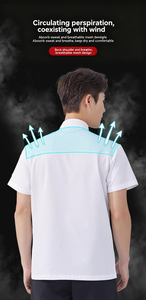 Ropa de Chef de Alta Calidad para Restaurante, Cómoda y sin Presión, Chaquetas de Manga Corta Elásticas y Resistentes a las Arrugas para Chef - Product Image 5