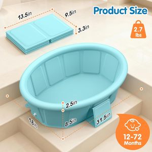 Inflatable Baby Pool Float <b>Foldable</b> Infant Swimming Pool Portable Kids <b>Bath</b> Tub for Indoor Outdoor Summer - Product Image 6