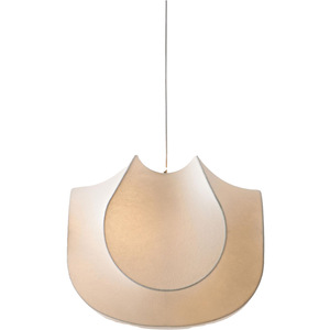 Lustre en soie en forme de citrouille rond de 50 cm, LED E27, blanc, style Wabi Sabi Zen, luminaire suspendu pour salon et chambre à coucher - Product Image 5