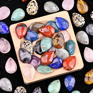 Подвеска в виде капли воды из натурального кристалла 18 х25 мм, аметист, розовый кварц, зеленый авантюрин, нефрит, ожерелье для изготовления ювелирных изделий - Product Image 5