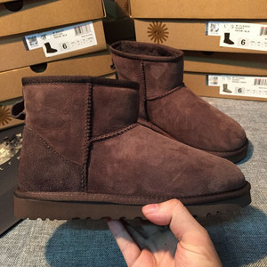 Bottines classiques pour femmes, dessus en cuir de vachette, doublure en fourrure artificielle, antidérapantes, chaudes pour l'hiver, bottes de neige <span class=keywords><strong>U</strong></span> - Product Image 3