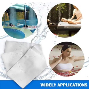 Rouleau de drap de massage jetable non tissé blanc, drap plat ajusté pour table de soin de spa et salon - Product Image 3