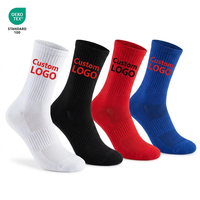 Chaussettes de sport pour hommes à logo personnalisé, multicolores, respirantes, en coton côtelé, avec talon et bout contrastés