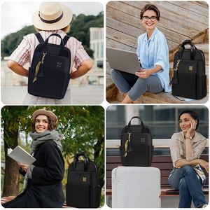 BSCI Factory Customized Business Work Travel Black <b>Women</b> Slim 14 15.6 16 4Inch <b>Laptop</b> Case <b>Bag</b> Computer Purse Backpack - Product Image 6