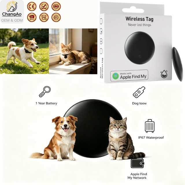 Bluetooth GPS Smart Tag IP67 Waterproof Finder for Pet Key Wallet Luggage 1 Year Battery Life