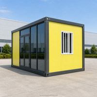 Maison conteneur modulaire standard de 20 pieds, bureau préfabriqué détachable avec grande paroi vitrée pour la gestion de chantier