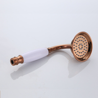 Ensemble de douche pluie pour salle de bain, mitigeur de douche plaqué or rose, robinet de luxe, laiton bronze contemporain, céramique polie