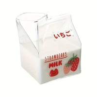 Vente en gros de cartons de lait carrés de style japonais en verre borosilicate soufflé à la main, avec bouchon en liège, résistants à la chaleur et compatibles micro-ondes