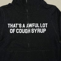 Sweat-shirts à capuche zippés pour homme, ornés de strass et de motifs 'That's a Awful Lot of Cough Syrup', pour soirées