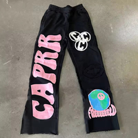 Streetwear Jean Pantalon Coton Epais Brodé Applique Patches Baggy Stacked Pantalon de Survêtement Vintage Pantalon en Denim Personnalisé pour Hommes