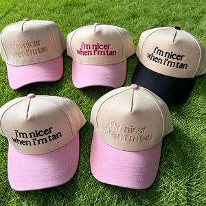 Gorra de Béisbol Personalizada con Bordado 'I Am Nicer', Visera Curva de Color Contrastante, de Algodón, Promocional, de Dos Tonos - Product Image 2