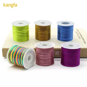 Braided Silk Cord Rope Thread Wire 2MM DIY Chinese Knot Satin Bracelets Making Findings Beading Accessories