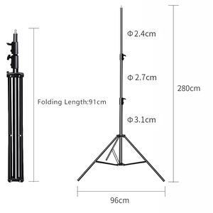 Trípodes de soporte de luz para fotografía de estudio de alta resistencia de 280cm para Speedlight Softbox y paraguas con cabeza de tornillo 1/4 - Product Image 2