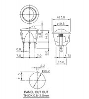 Interrupteur à bascule rond 10A 250VAC/15.1V 125VAC 2 broches ON/OFF SPST avec certification CE/CQC/ENEC pour lampe de table et moto
