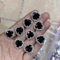 Strass en cristal fantaisie en forme de cœur à coudre avec griffes métalliques et trou pour accessoires vestimentaires DIY