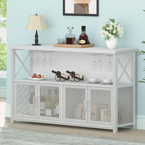 Meuble de rangement <span class=keywords><strong>à</strong></span> vin sur mesure OEM avec buffet et console pour <span class=keywords><strong>salle</strong></span> <span class=keywords><strong>à</strong></span> <span class=keywords><strong>manger</strong></span>, compartiments de table polyvalents - Product Image 3