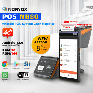 Terminal de point de vente Android NORYOX Nb80 8 pouces avec lecteur NFC, scanner 2D, 4G/3G, processeur 8 cœurs, imprimante de reçus - Product Image 3