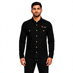 Camisas de Mezclilla Personalizadas para Hombre al por Mayor, Camisas de Jean de Algodón Premium con Botones, Manga Larga Casual, Ropa de Trabajo, Moda, Marca Privada - Product Image 1