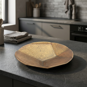 Wood Polygon Storage <b>Tray</b> Minimalist Design Kitchen Tableware Dishwasher Safe Unfinished Finish Single Tier - Product Image 1