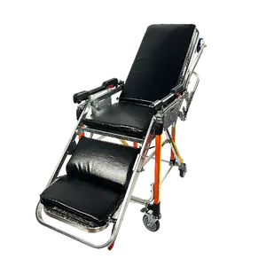 Hospital Emergency Patient Transport Folding Ambulance Stretcher Transfer Bed Trolley First Aid Aluminum Alloy